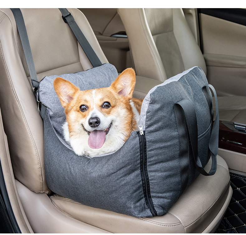 Dog Car Seat Portable Travel Pet Car Bed Safety Carrier Anti Escape Dog Booster Seat For Small Medium Dogs Cats Washable Soft Pet Car Seat With Storage Pocket & Safety Leash photo 6