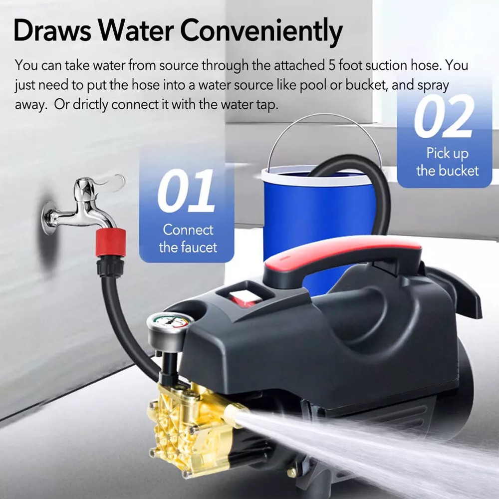 Electric High Power Pressure Washer Adjustment Patio RV Versatile Jet Cleaner photo 5