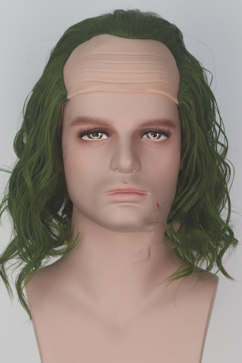 Simulation Scalp Green Short Curly Hair Anime photo 2