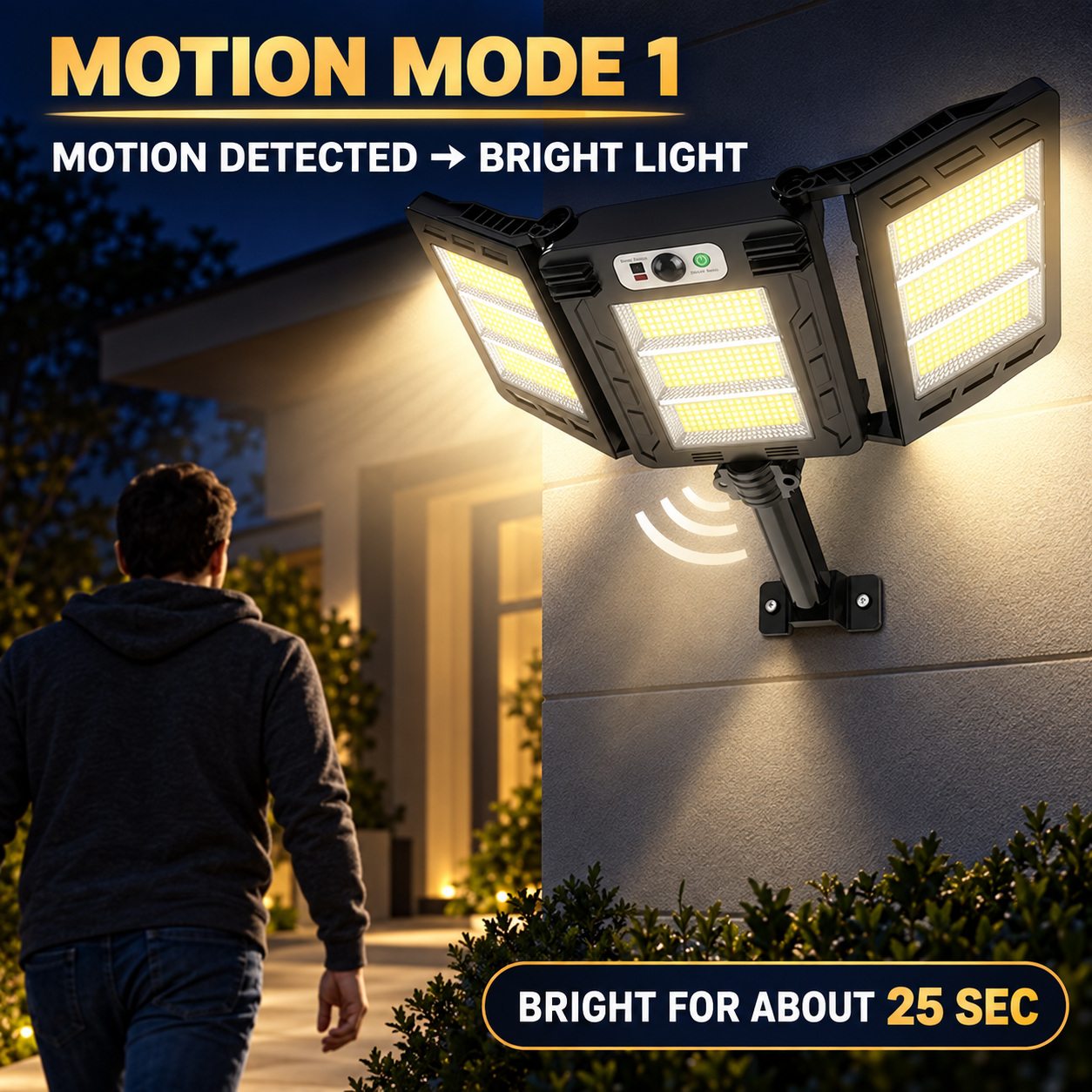 Solar Powered Rechargeable Motion Sensor LED Work Light 3000mAh For Auto W785 3 2 Hour photo 4
