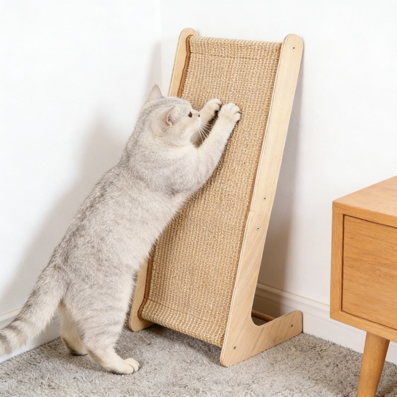 Dual-Use Sisal Cat Scratcher Large Cat Scratcher L Shape Scratch Pad For Cats Q photo 5