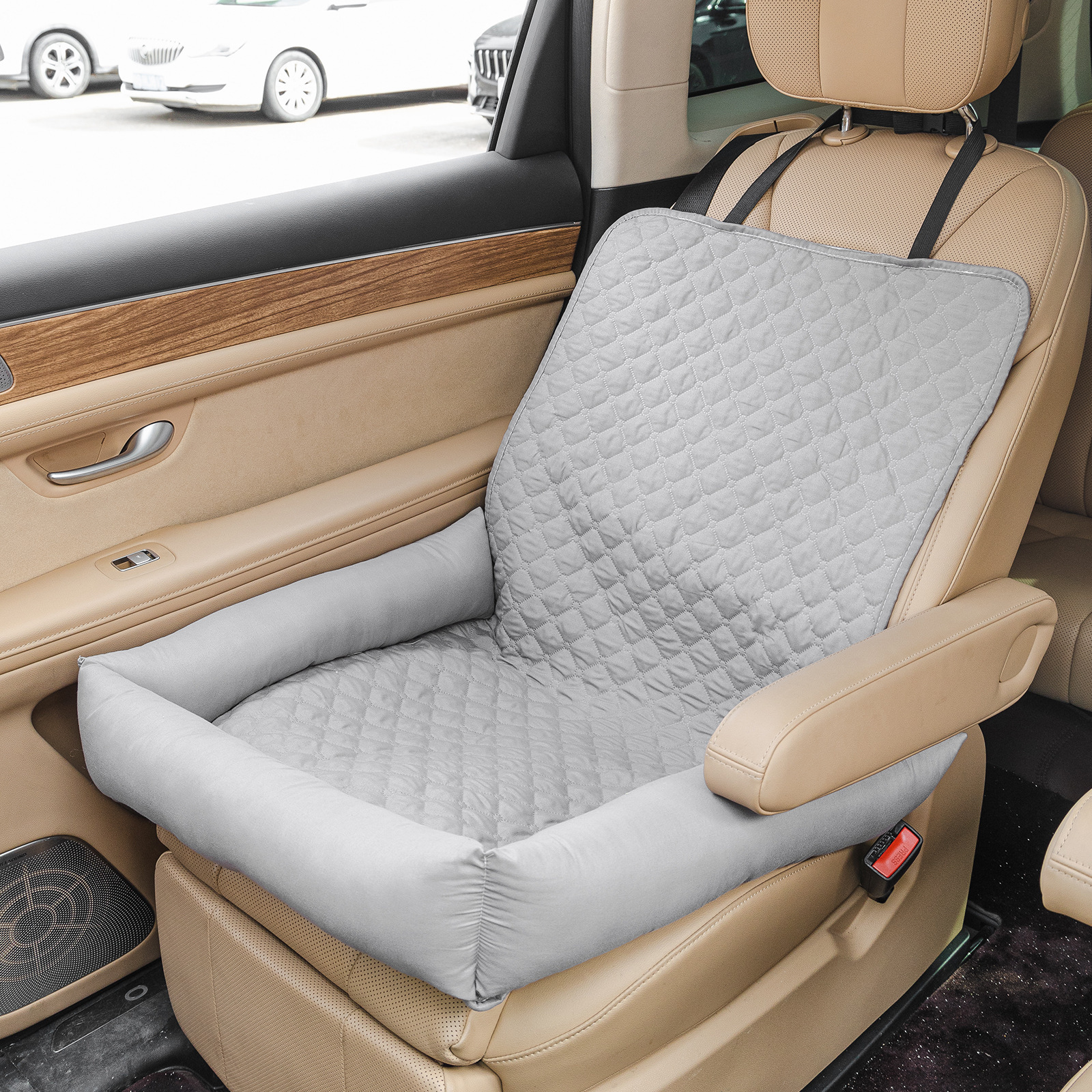 Dog Car Seat For Small Medium Dogs, Pet Front Seat Protector, Black Waterproof & Scratch-Proof Dog Car Seat Cover Booster Sofa, Non-Slip Portable Travel Safety Pet Carrier Bed For Car Truck SUV photo 4