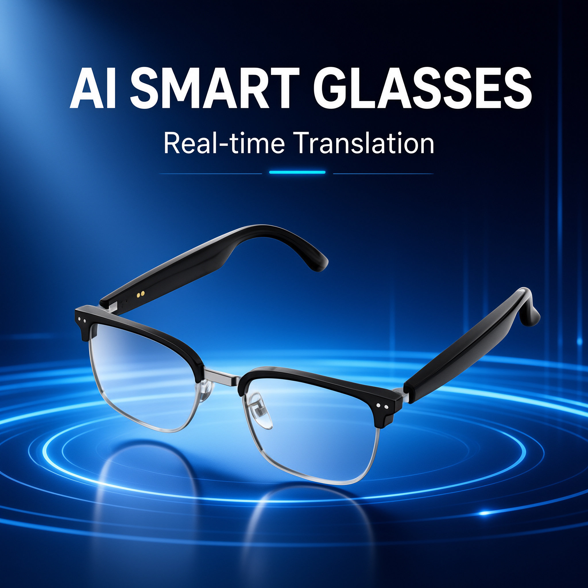 Smart Bluetooth Glasses With AI Translation HandsFree Call Music Play UV  Blue Light Protection photo 1