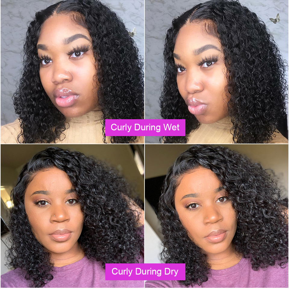 Deep Water Wave Lace Frontal Human Hair Wigs Transparent Curly photo 3