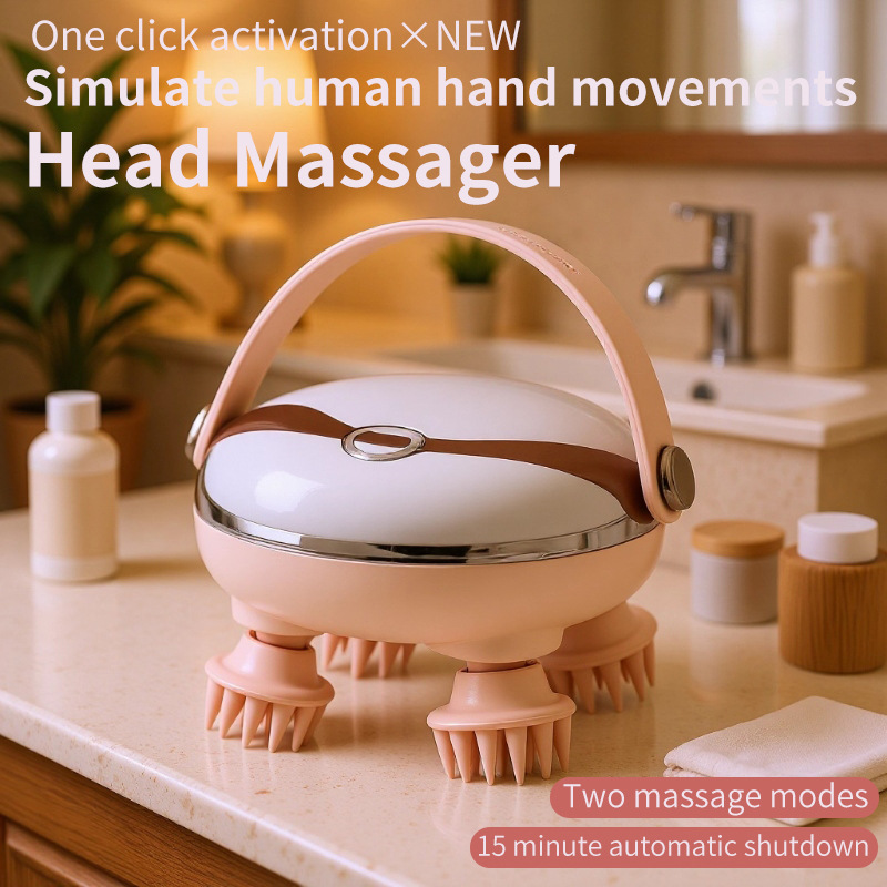 Multifunctional Head Massager  Red Light Scalp Meridian Acupressure Stress Relief Device, Portable Head & Pet Massager photo 1