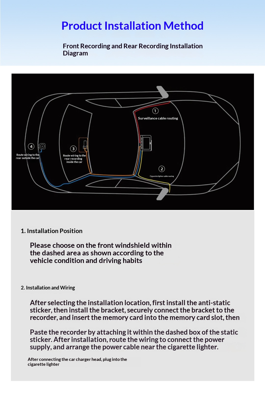 High-definition Car 4K Front And Rear Dual-recording In-vehicle Dashcam photo 2