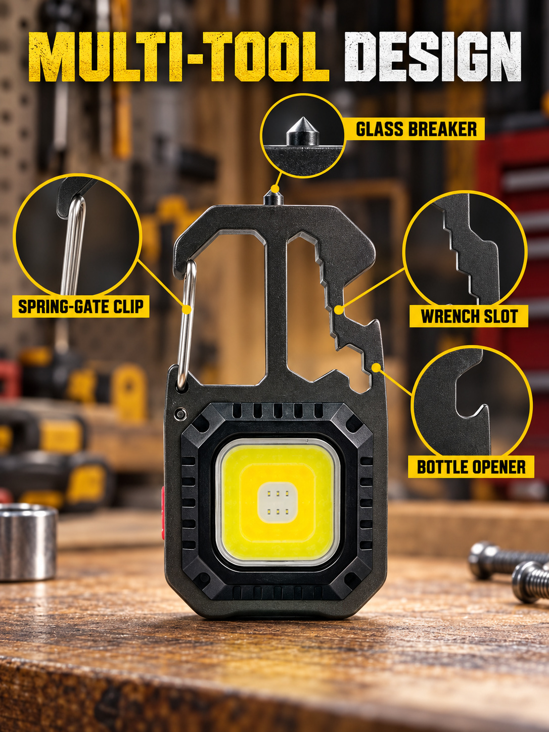 Rechargeable Battery Display Type C COB LED Work Light Hanging Hook W5138 600LM Flashlight Window photo 6