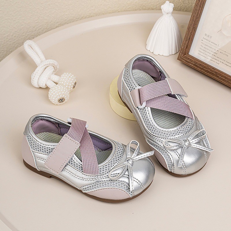 2026 Spring & Autumn Girls Shallow Mouth Leather Shoes, Retro Mary Jane Flats, Versatile Soft Leather Bow Ballet Shoes photo 1