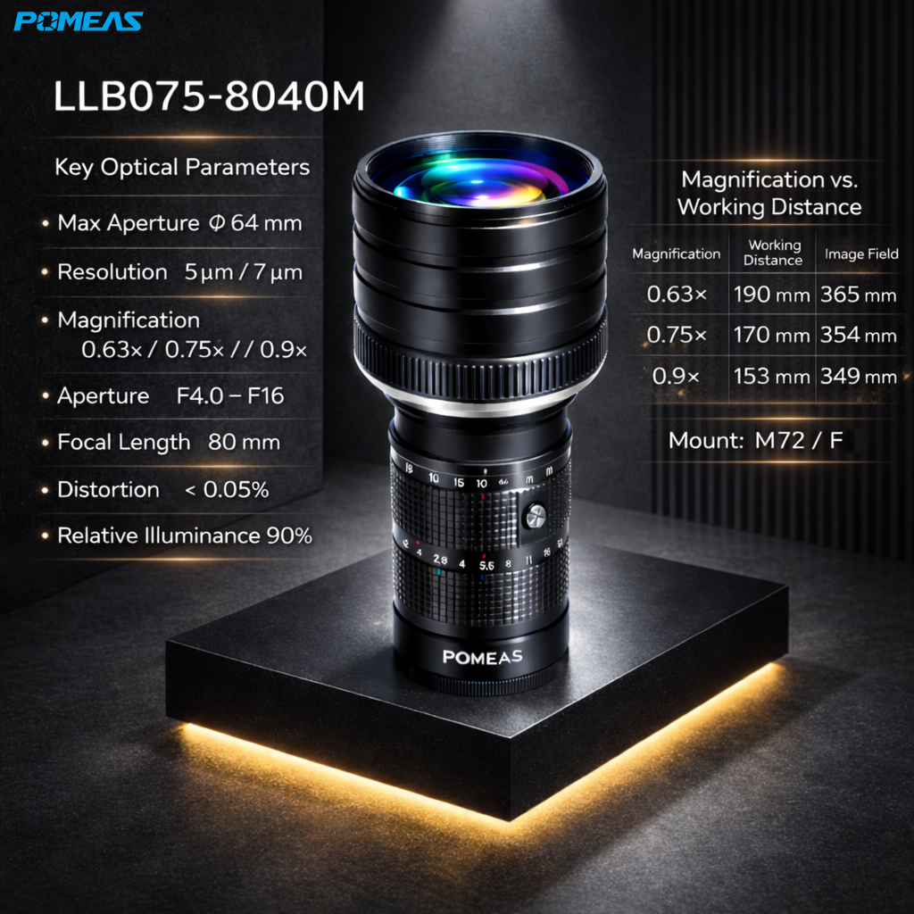 LLB075-8040M 0.75X 80mm F4.0 8K Line Scan Lens With 62mm Image Circle For Industrial Inspection photo 2