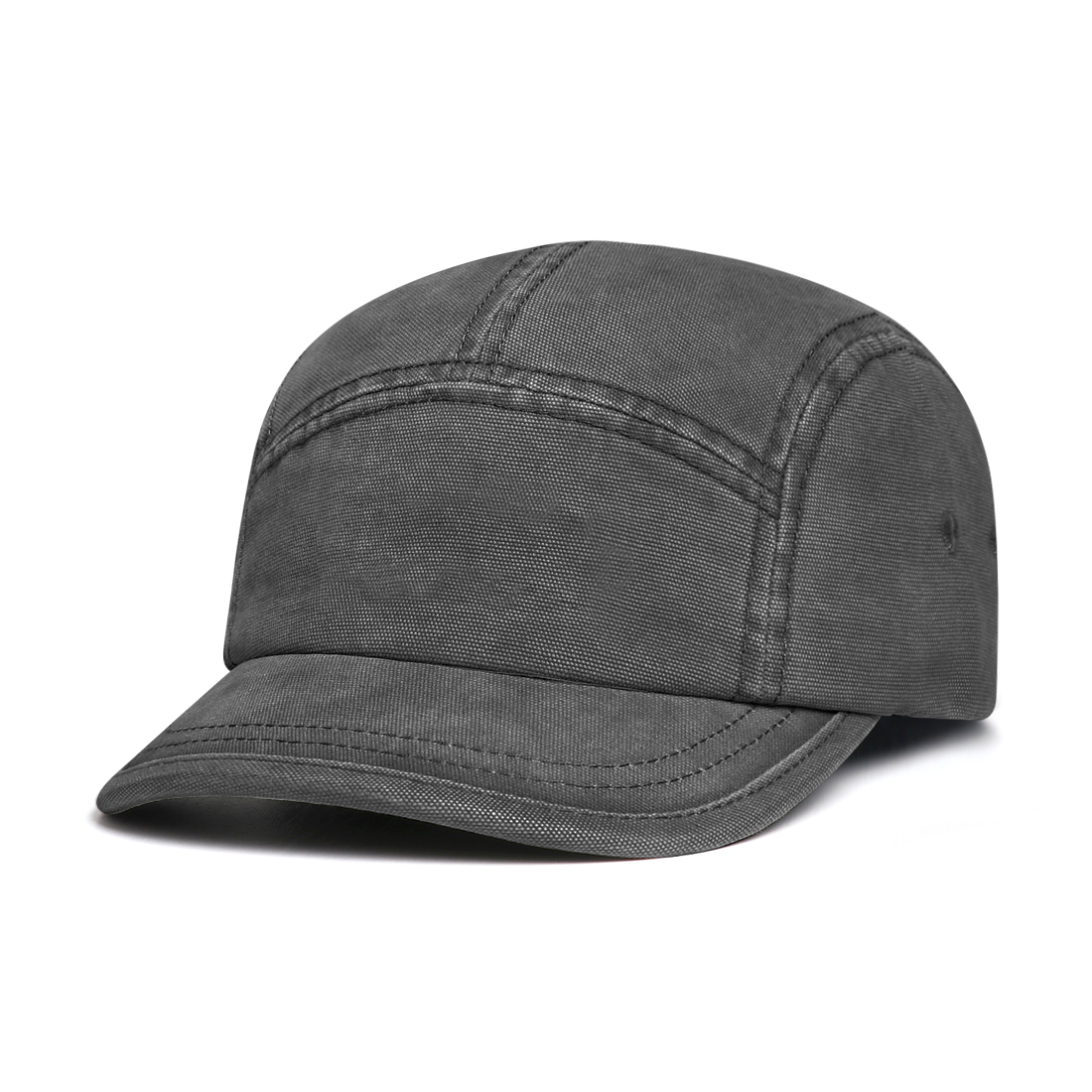 Fashionable And Simple Light Board Water-washed Distressed Baseball Cap With Short Brim, Five-piece Construction, Workwear Style Hat For Outdoor And Daily Casual Wear photo 3
