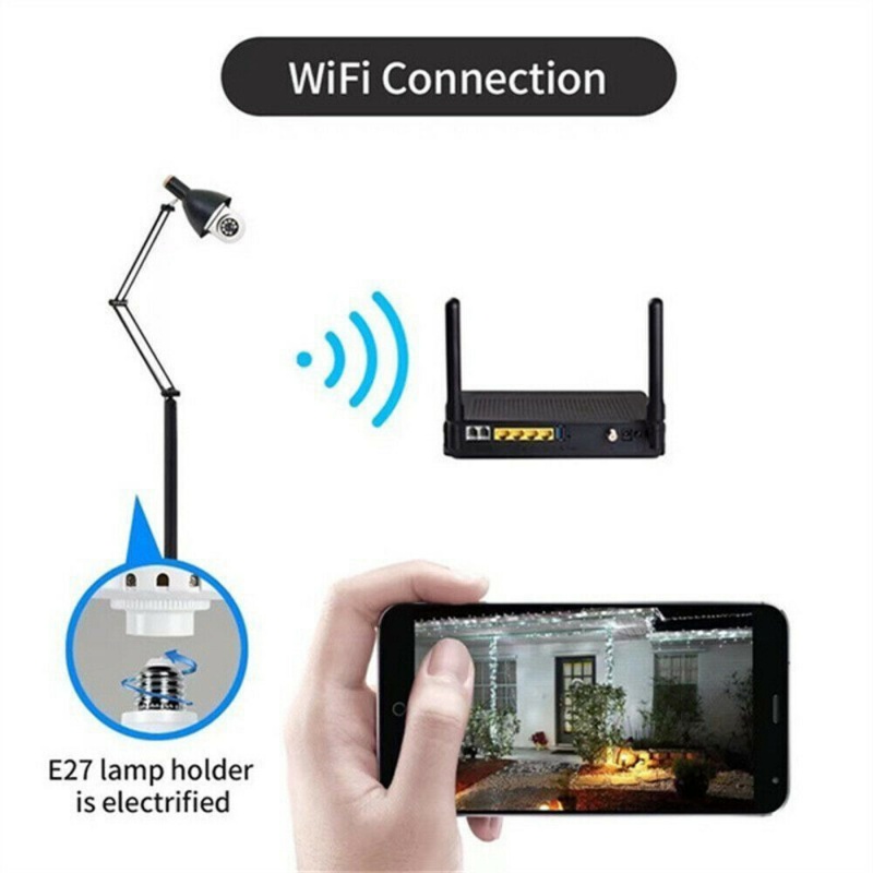 IR E27 Light Bulb Camera 1080P HD Wireless Wifi Smart Home Security Camera photo 8
