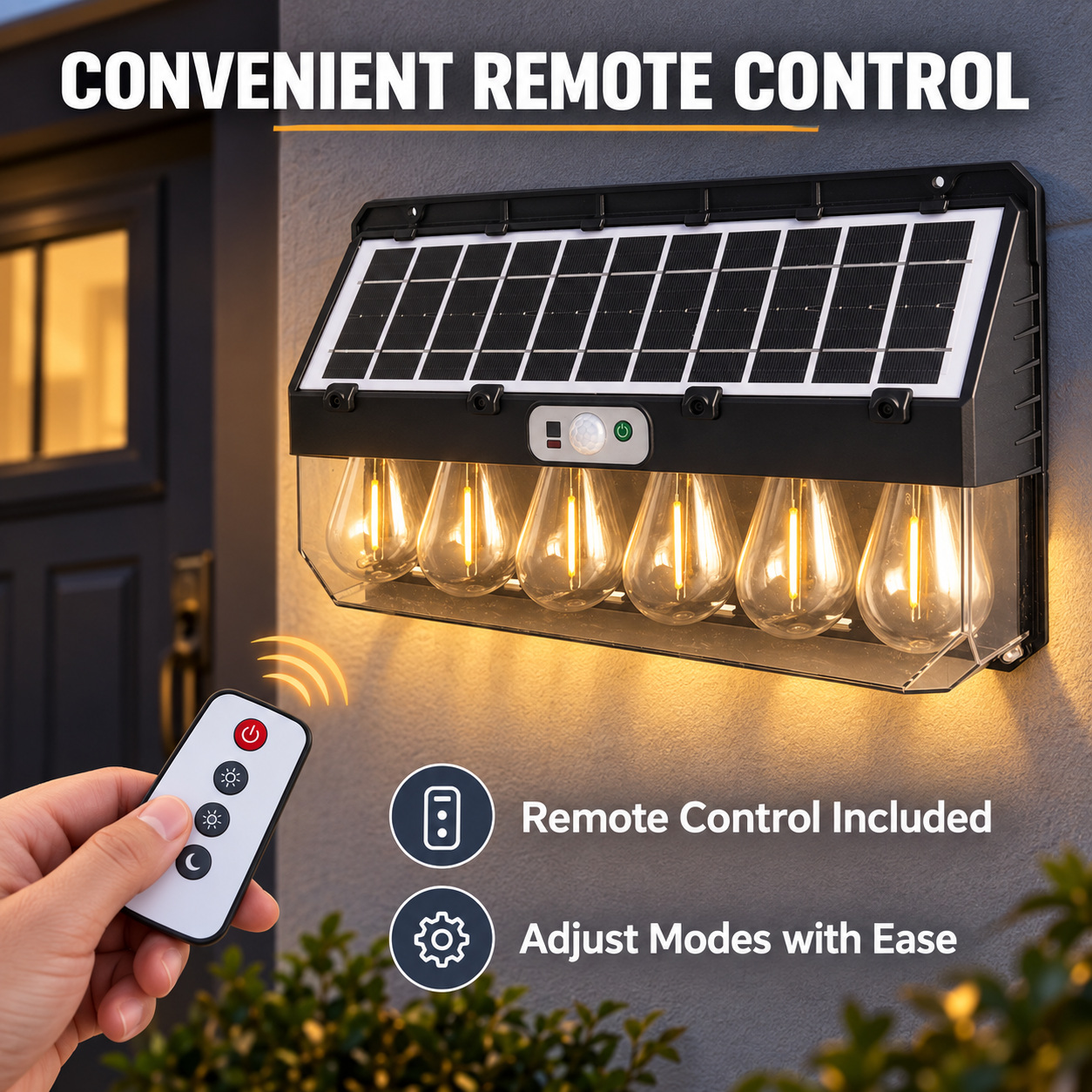 Solar Powered Rechargeable Motion Sensor LED Work Light 4800mAh For Auto W7116 6 Remote Control photo 5