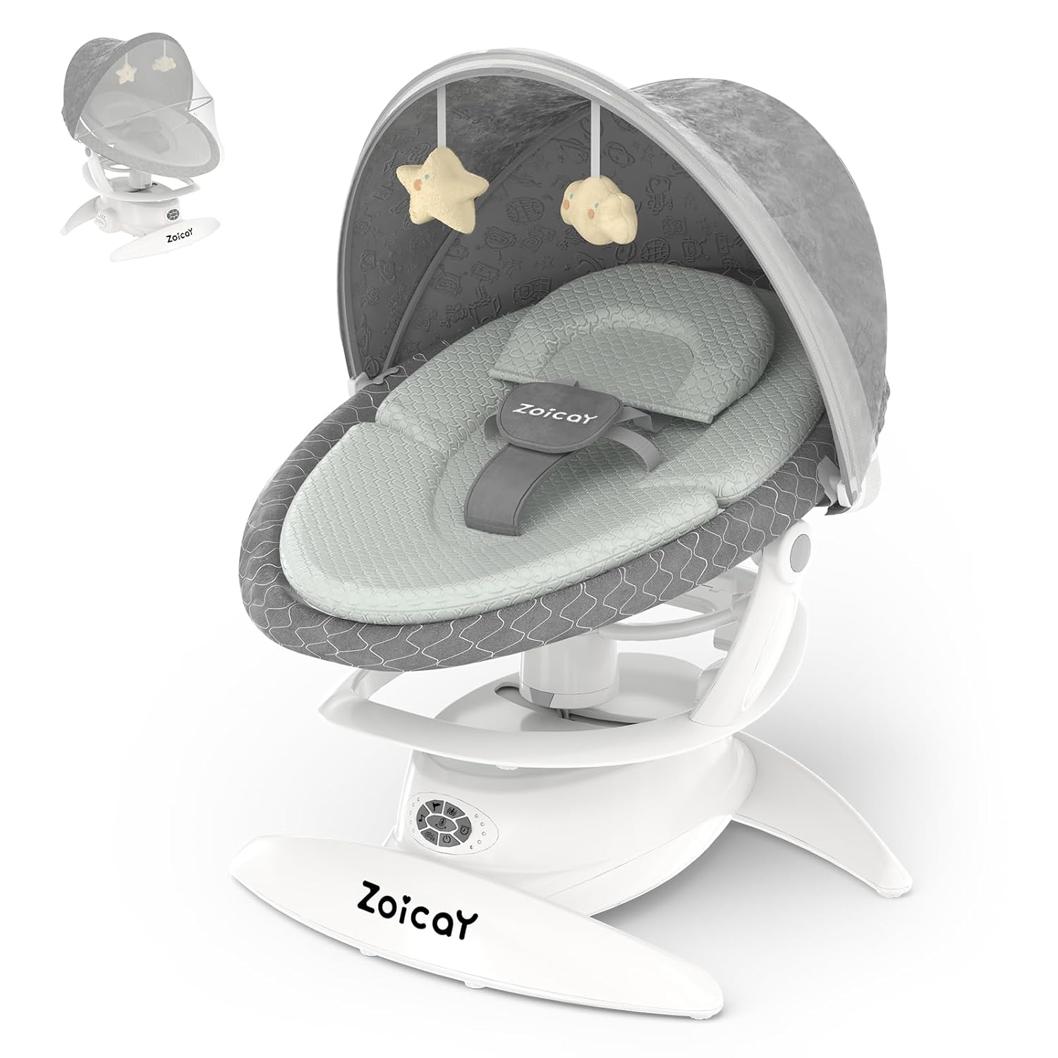 Baby Swing For Infants With Motion Detection, Electric Baby Swing With 3 Swing Modes, 12 Lullabies  5-Speeds photo 3