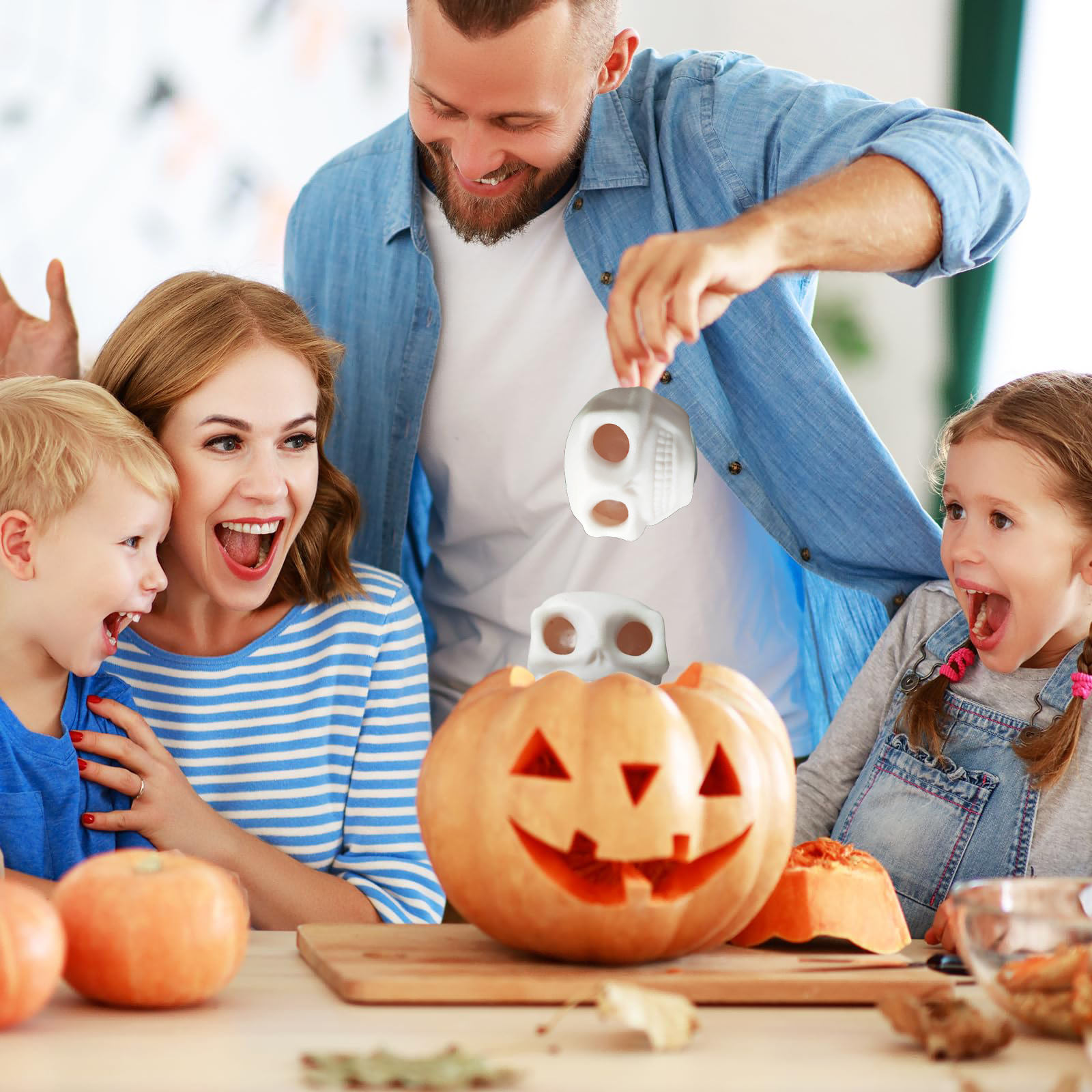 Adult Halloween Stress Balls - Squeeze Skull Toys With Blood And Maggots, Fidget Toys, Halloween Prank photo 6