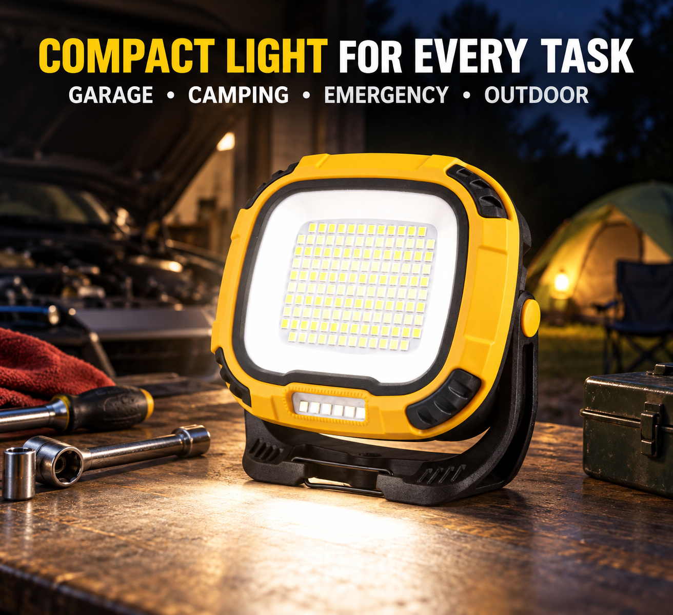 Rechargeable Magnetic Battery Display Type C LED Work Light Base Hanging W892 1 Hook Flood photo 7