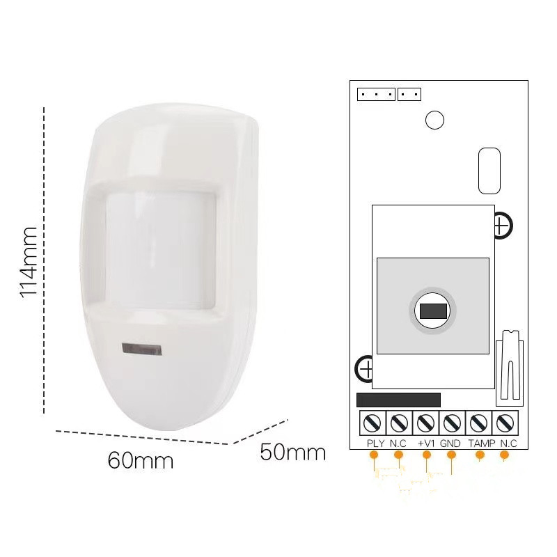 Wired Pir Motion Sensor Passive Infrared Detector Wall Mounted Warning Alarm Relay Home Security System photo 2