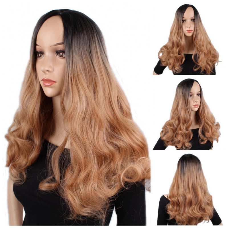 Fashion mid-length curly hair dyed wig photo 3