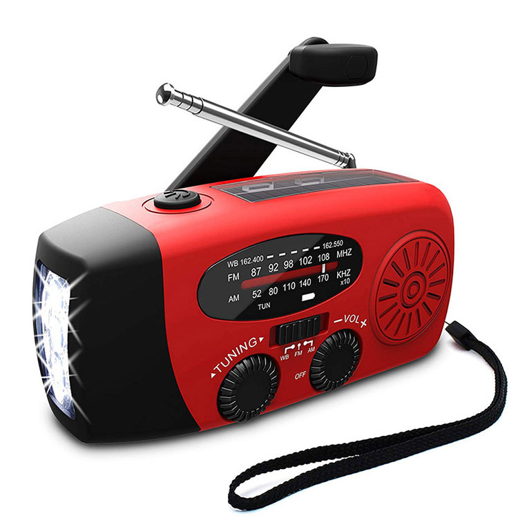 Red Solar Radio 2000mAh Plastic Full Band Radio With USB Port & Built-in Speaker photo 1
