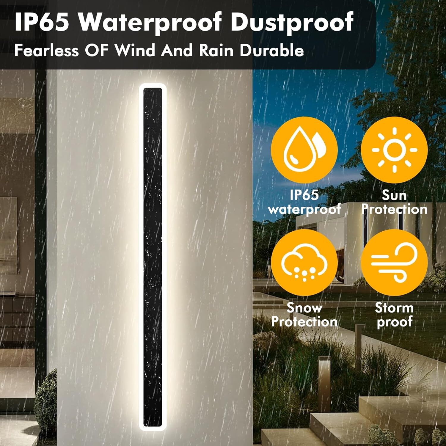80cm LED Wall Light Acrylic Long Strip Lamp Waterproof Outdoor Lamp Garden Light photo 1