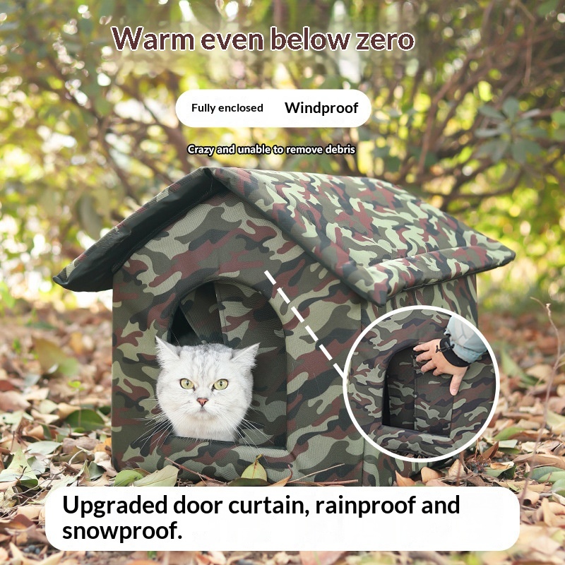 Outdoor Waterproof All-Season Closed Winter Warm Cat Shelter photo 5