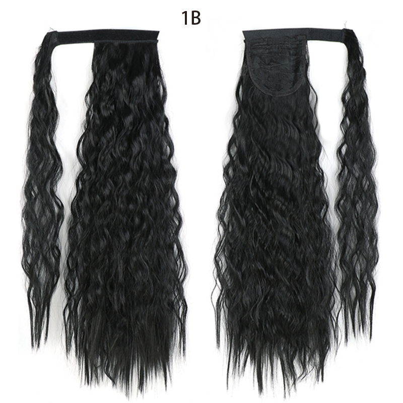 Ponytail Wig Water Wave Velcro Banding Chemical Fiber High Temperature Silk photo 4