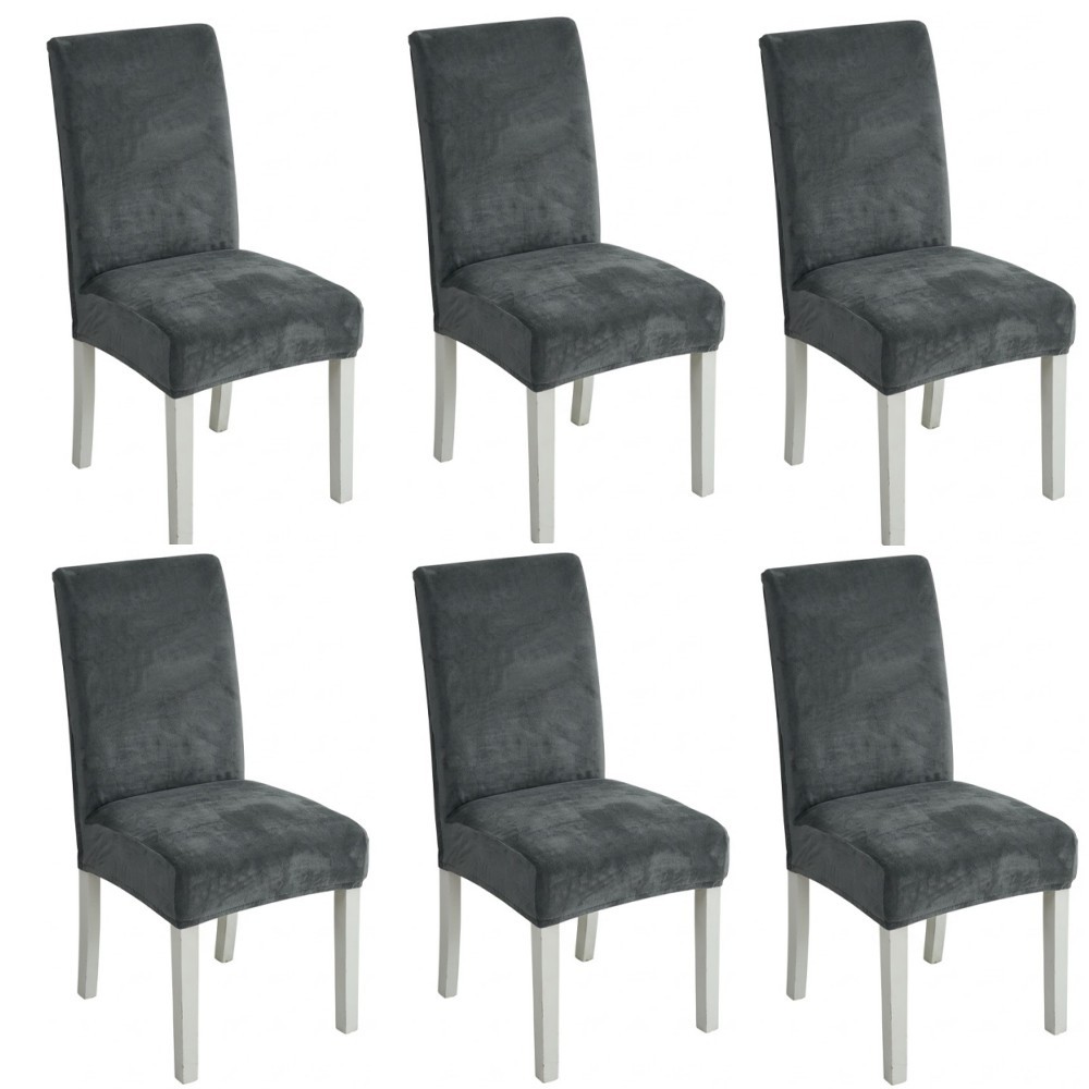 6PCS Large Stretch Dining Chair Covers Seat Chair Covers Removable Slip Covers photo 3