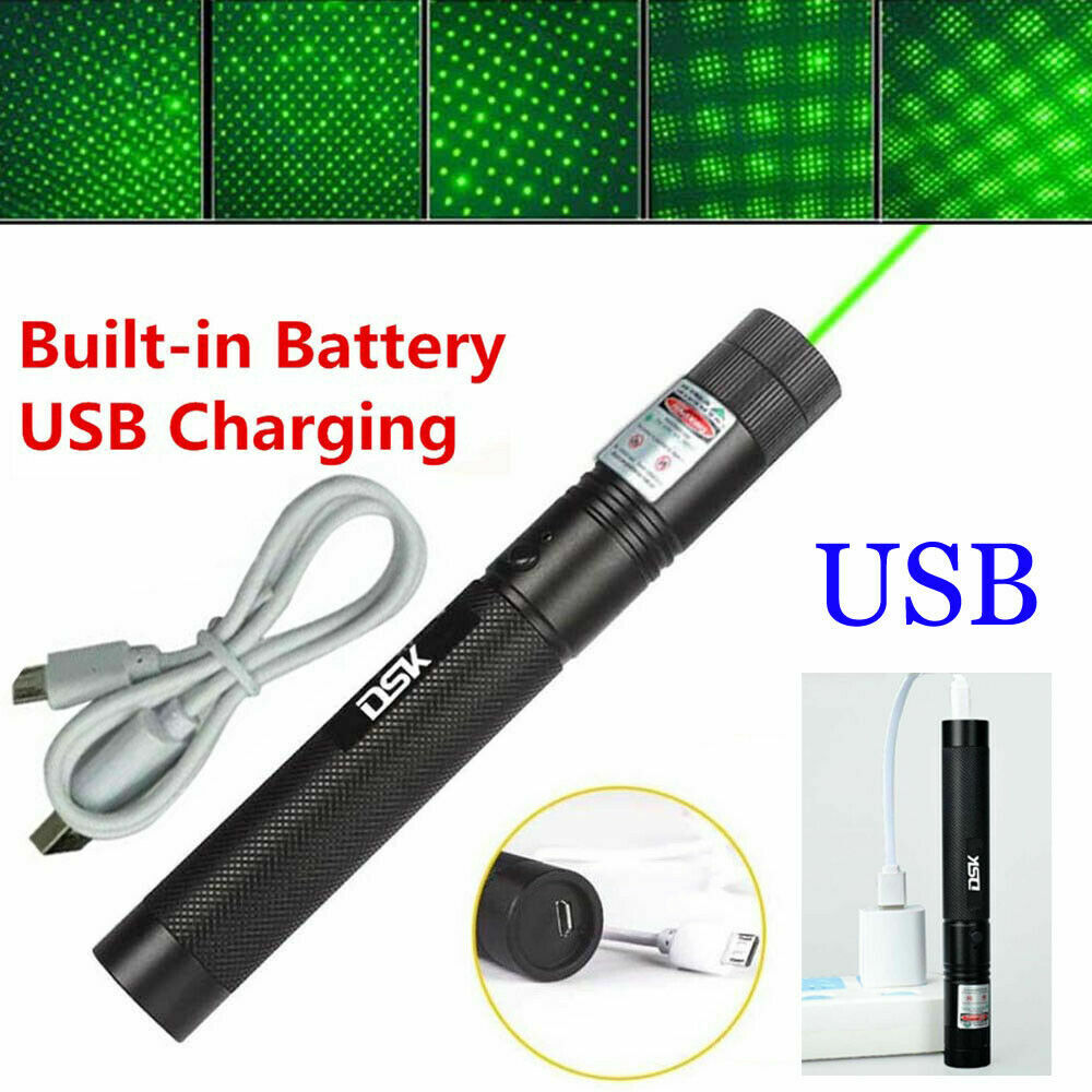 Green Laser Pointer Pen Light USB Rechargeable 990Miles 532NM Astronomy Visible Beam Light 1mw Flashlight photo 1