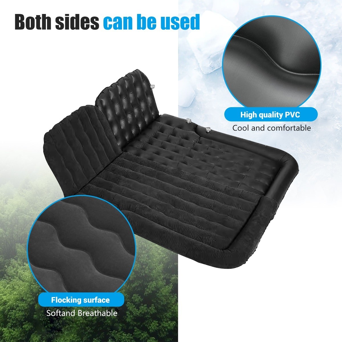 Car SUV Air Bed Sleep Travel Inflatable Mattress Seat Cushion Mat Camping W Pump photo 3