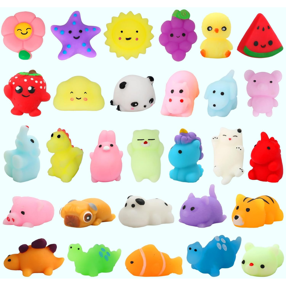 30 Toys For Classroom Birthday Xmas Gifts Goodie Bag Mini Animals Mochi Stress Relief Sensory Toys Random photo 1