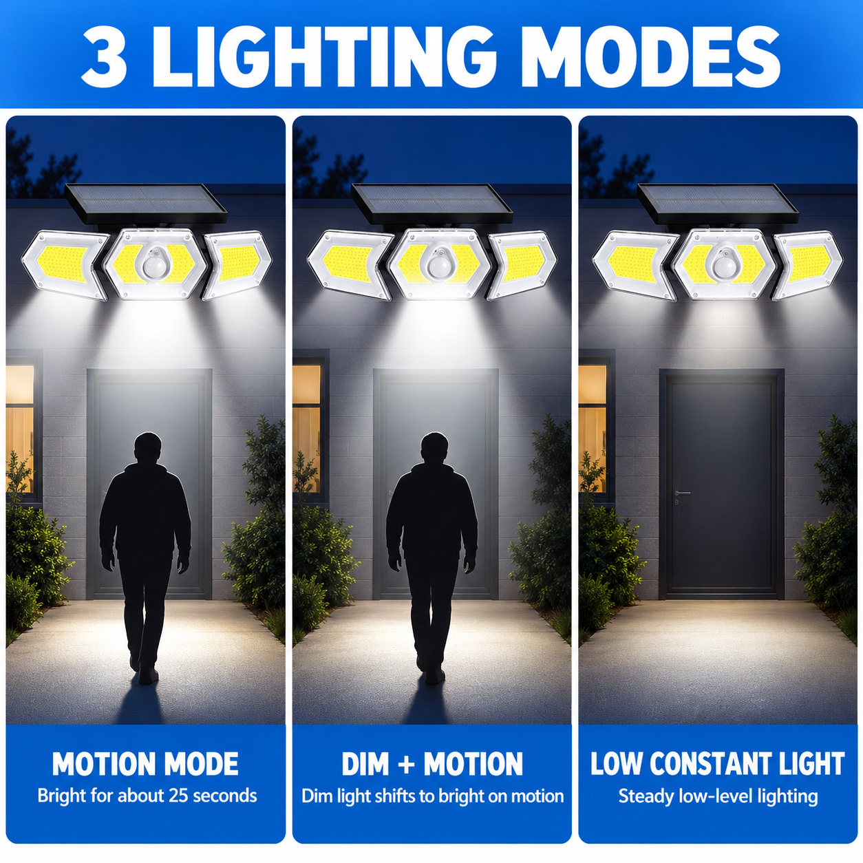 Solar Powered Rechargeable Motion Sensor COB LED Work Light 1200mAh For Auto W774B Battery Street photo 4