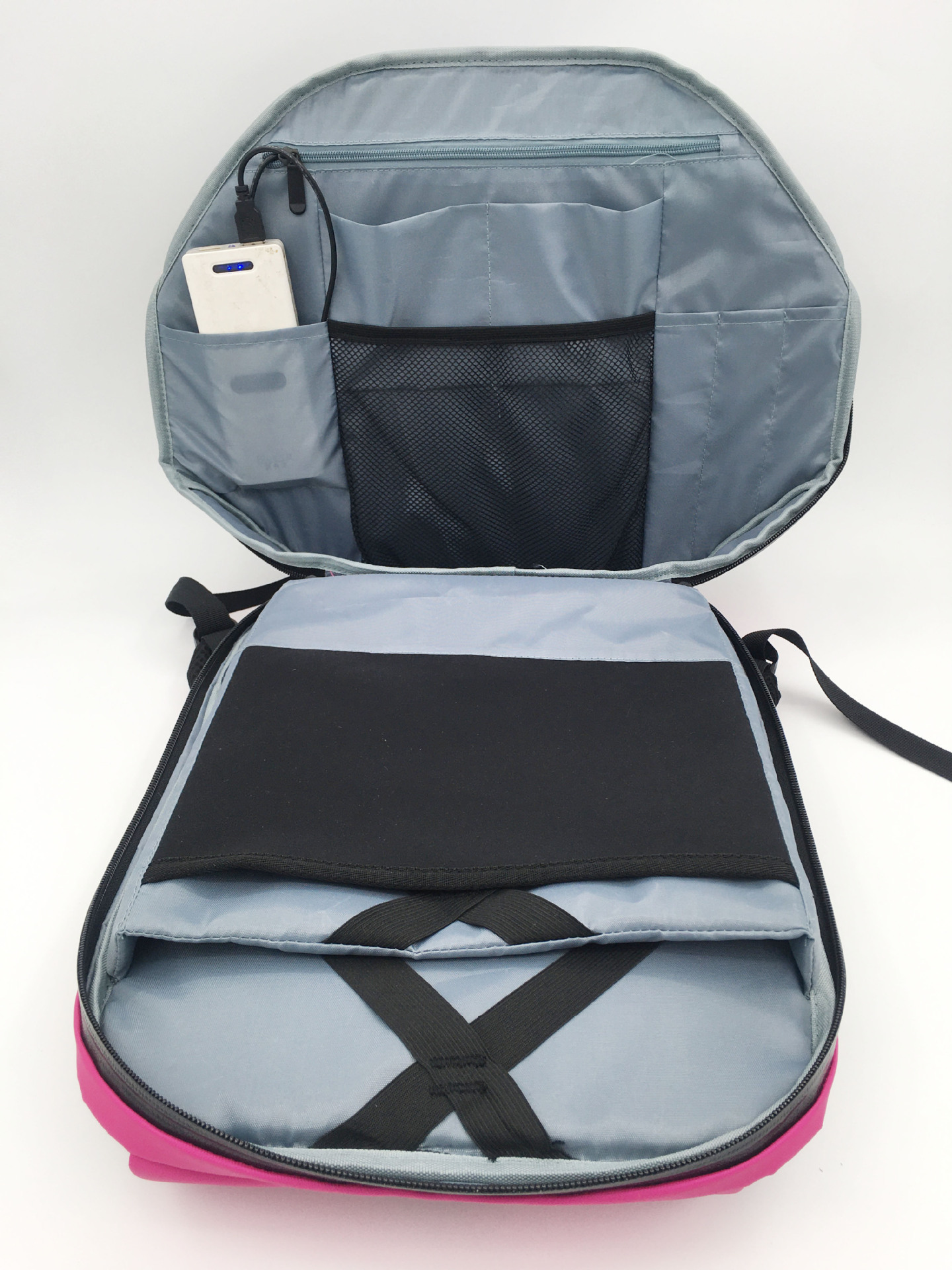 Regular LED Backpack Cycling Double Bag DIY Text Animation Polyester Material Hot Sale - Rose Red WiFi photo 3