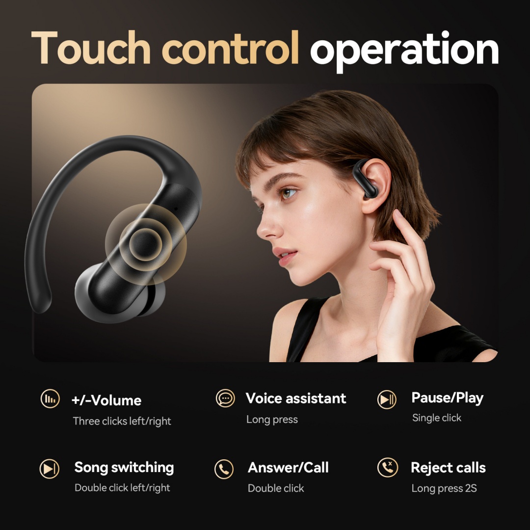 Cross Border Popular M145 Long Endurance Hanging Ear And In Ear Earphones Private Model Low Latency Wireless Bluetooth Earphones Wholesale photo 3