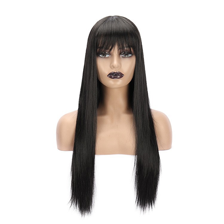 Character Bangs Medium Long Textured Straight Hair photo 1