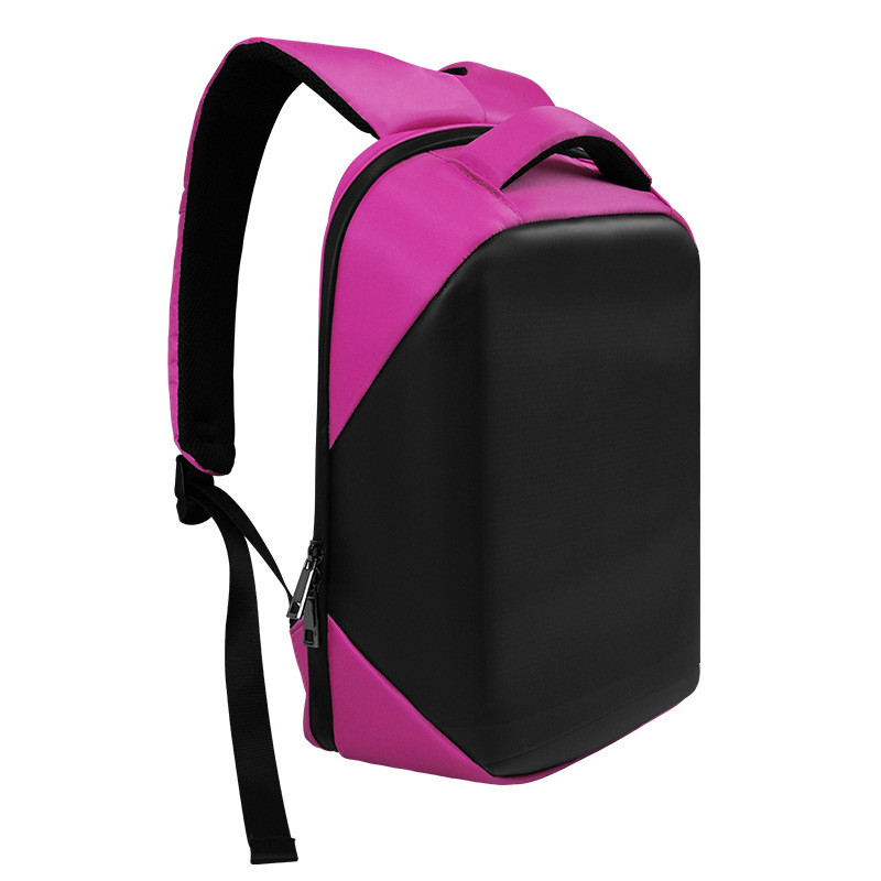 Regular LED Backpack Cycling Double Bag DIY Text Animation Polyester Material Hot Sale - Rose Red WiFi photo 1