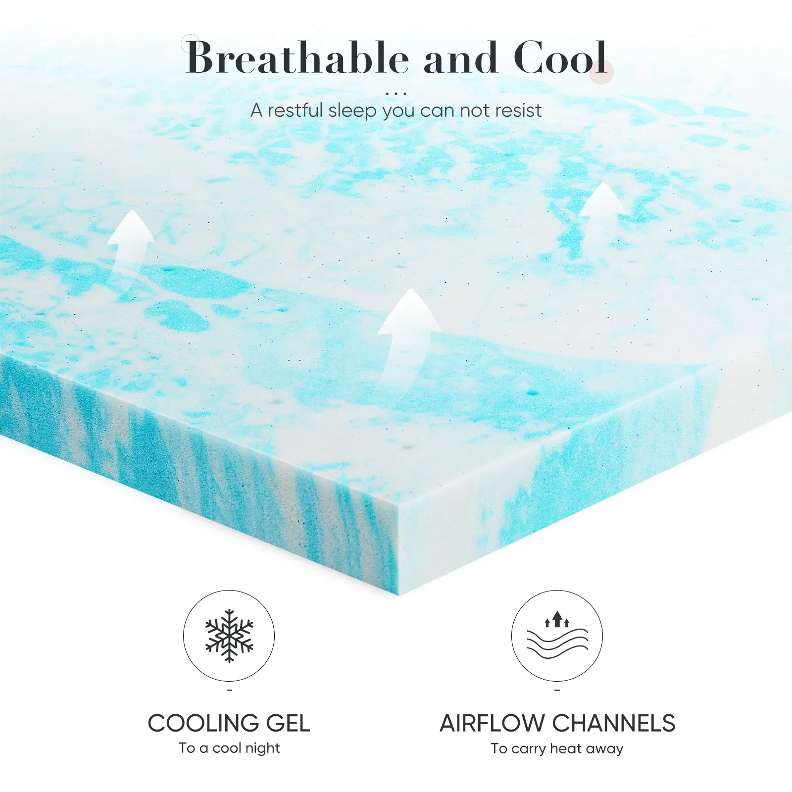 2-3 Inch Gel Memory Foam Mattress Topper Full Size Cooling Mattress Soft and Breathable Bed Topper School Bedroom Furniture photo 3