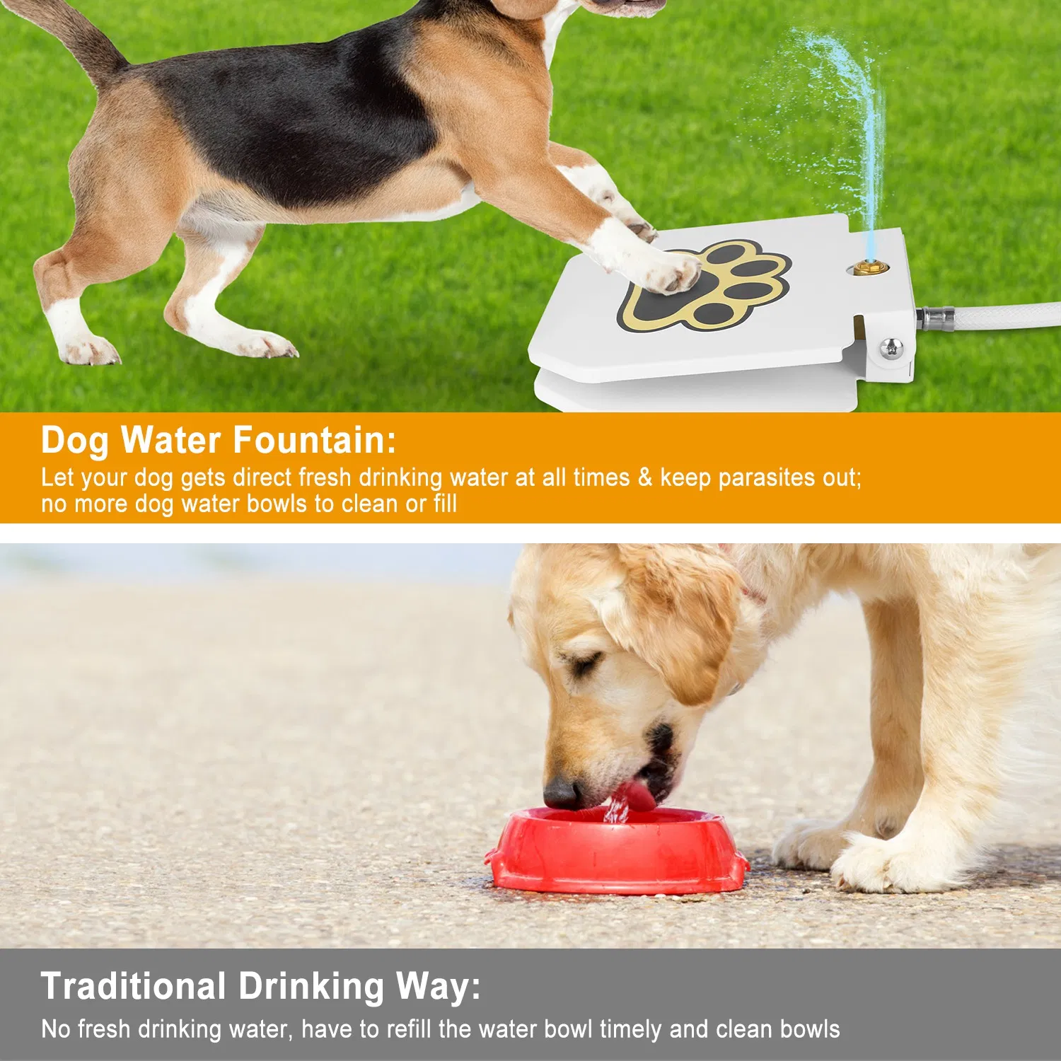 Dog Water Fountain Outdoor,No Electricity Step-On Activated Pet Sprinkler,Paw-Controlled Drinking Dispenser for Large & Small Dogs,Automatic Waterer for Yard, Garden, Lawn photo 7