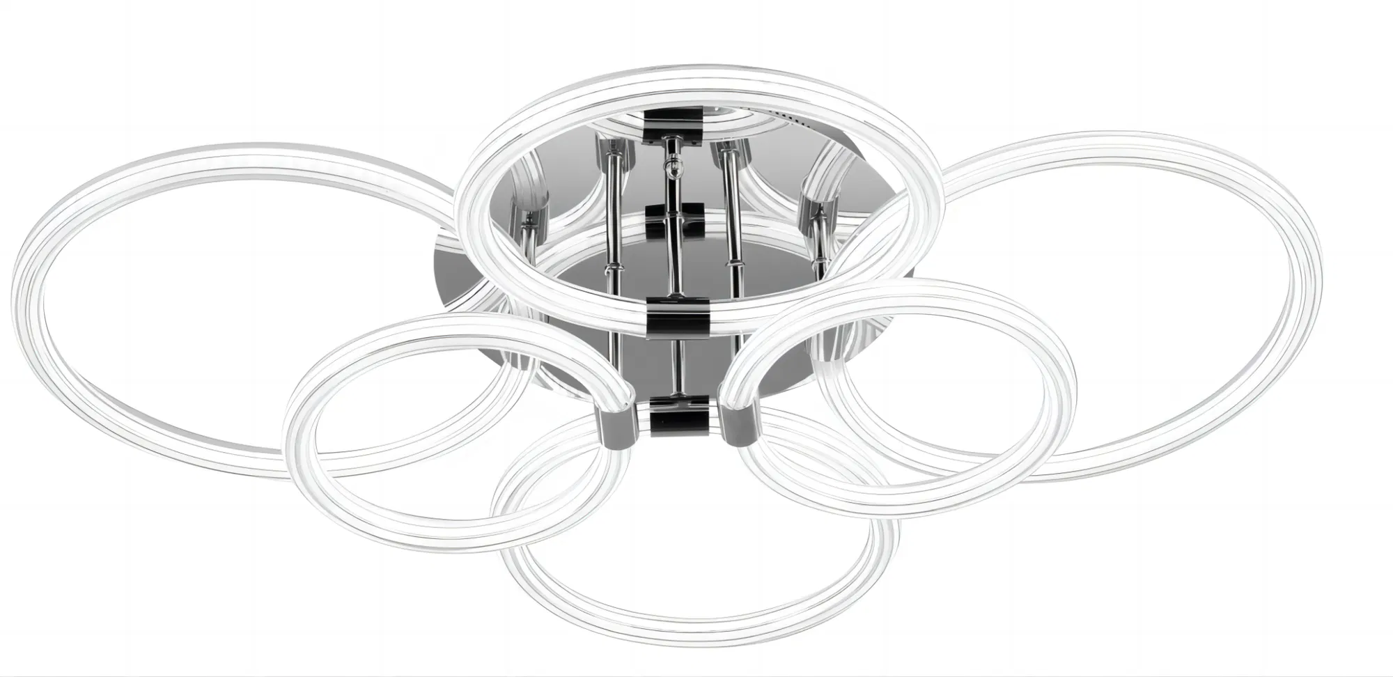 Modern LED, Flush Mount Ceiling Light with Dimmable Remote Control, 6Rings Acrylic Fixture for Bedroom, Living Room, Kitchen, Office Lamps (6 Heads)[Unable ship weekends, TK/TEMU only for pickup] photo 1