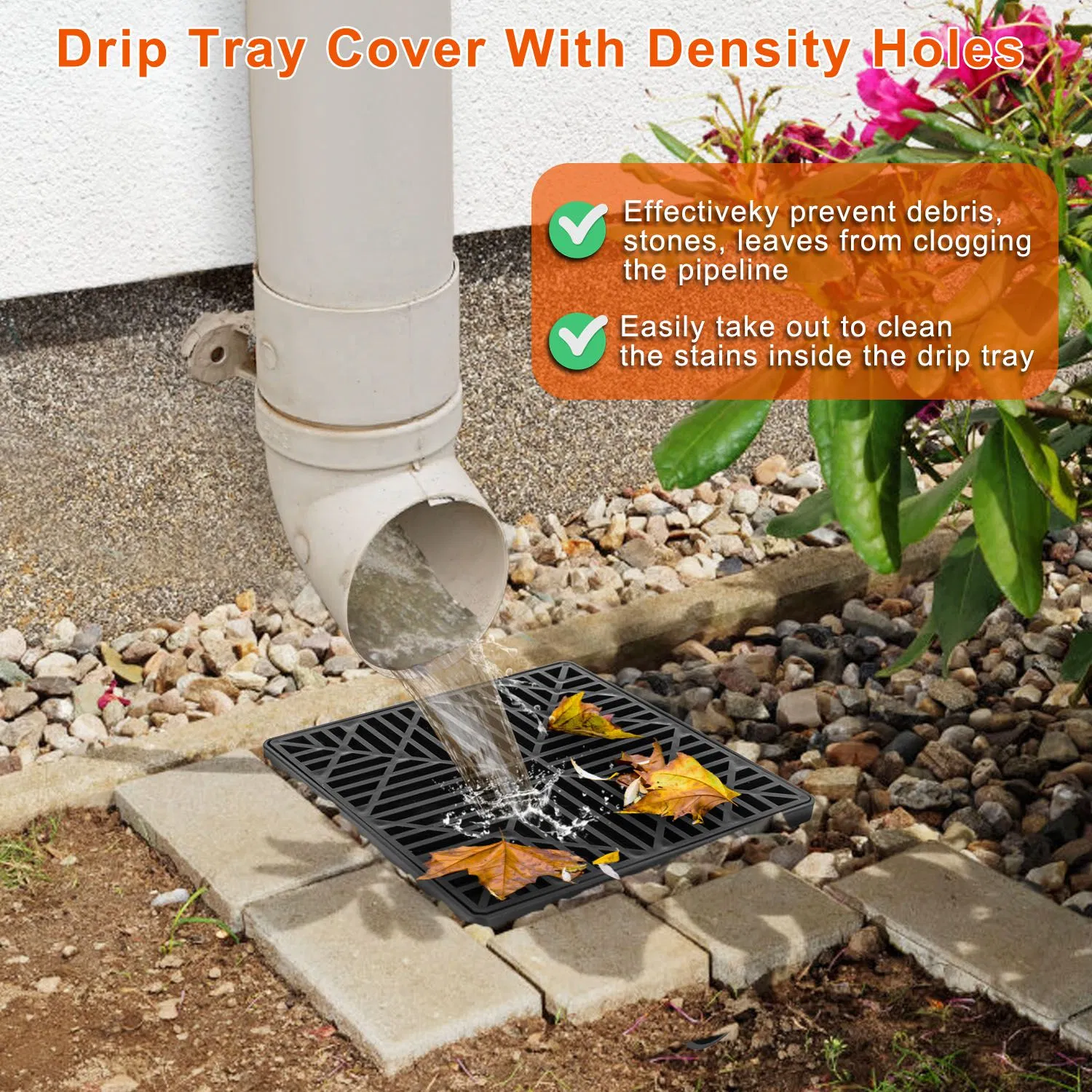 2Pcs Gutter Downspout Extension Low Profile No Deep Digging Catch Basin Downspout Extender with 4.9FT Flexible Extendable Hose For House Foundation Protection photo 6