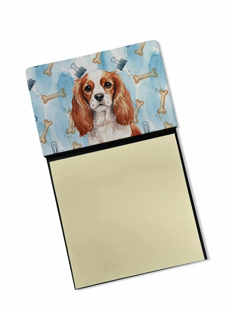 Blenheim English Toy Spaniel Coworker Watercolor Sticky Note Holder Refillable Dispenser Desk Accessory 3x3 Pad Gift photo 8