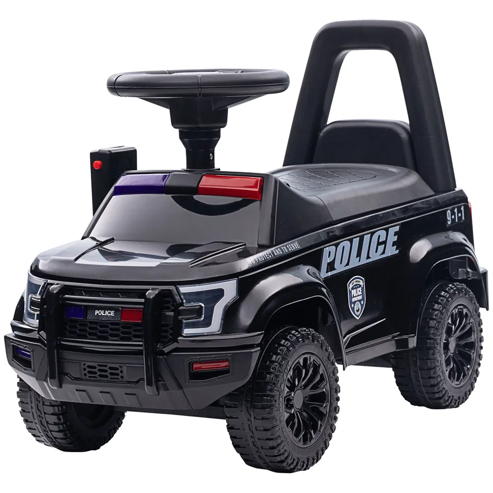 Kids Ride On Sliding Car with Hidden Under Seat Storage, Foot-to-Floor Design, Black photo 7