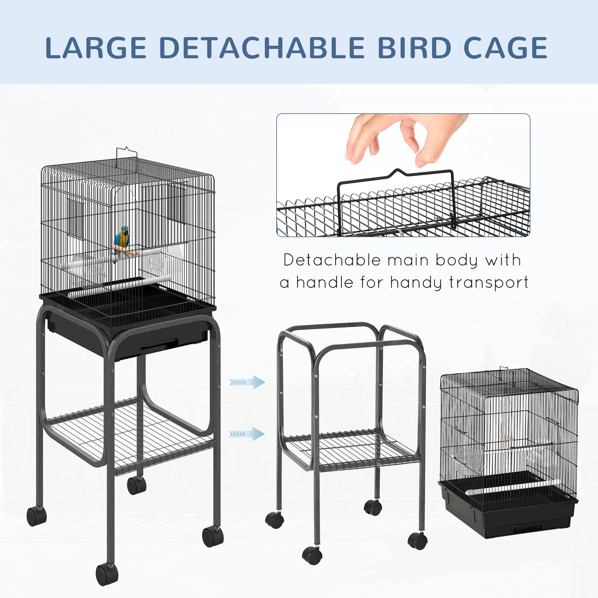Bird Cage Starter Kit with Detachable Rolling Stand photo 3