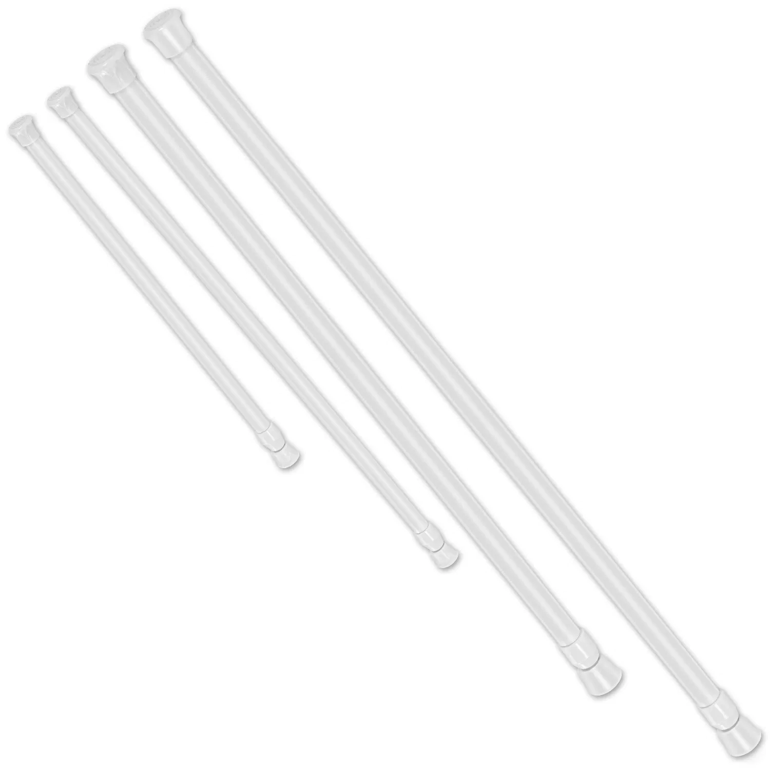 Tension Curtain Rod Spring Load Adjustable Curtain Pole Heavy-Duty Steel 4 Sizes for Bathroom Wardrobe Kitchen Balcony 50cm photo 5