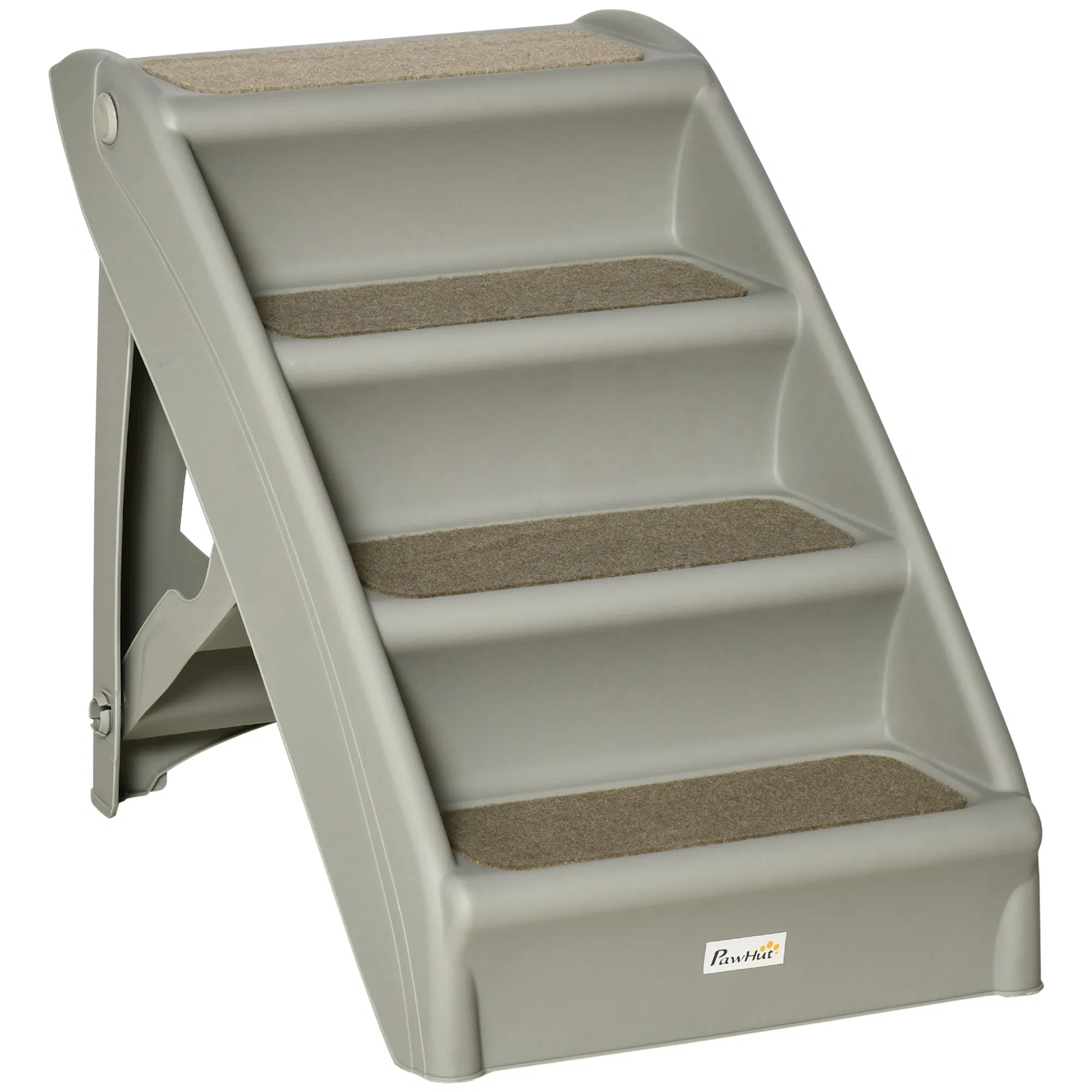 4-Level Portable Dog Stairs, Foldable Dog Steps for Small Dogs, Lightweight Cat Steps, with Nonslip Soft Mats, for High Bed, Sofa, Grey photo 1