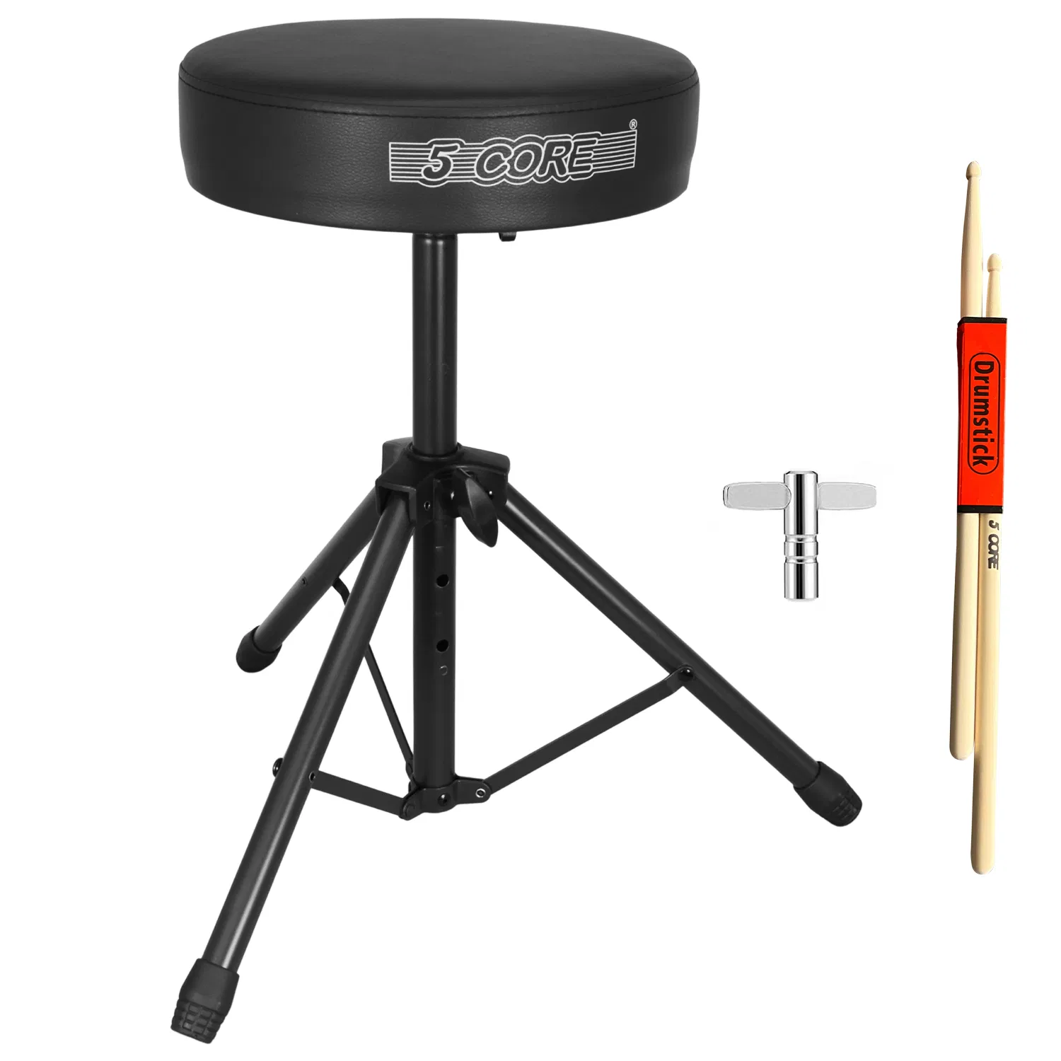5 Core Drum Throne 3" Thick Padded Memory Foam Comfortable Drummer Stool 330Lb Capacity Adjustable photo 1