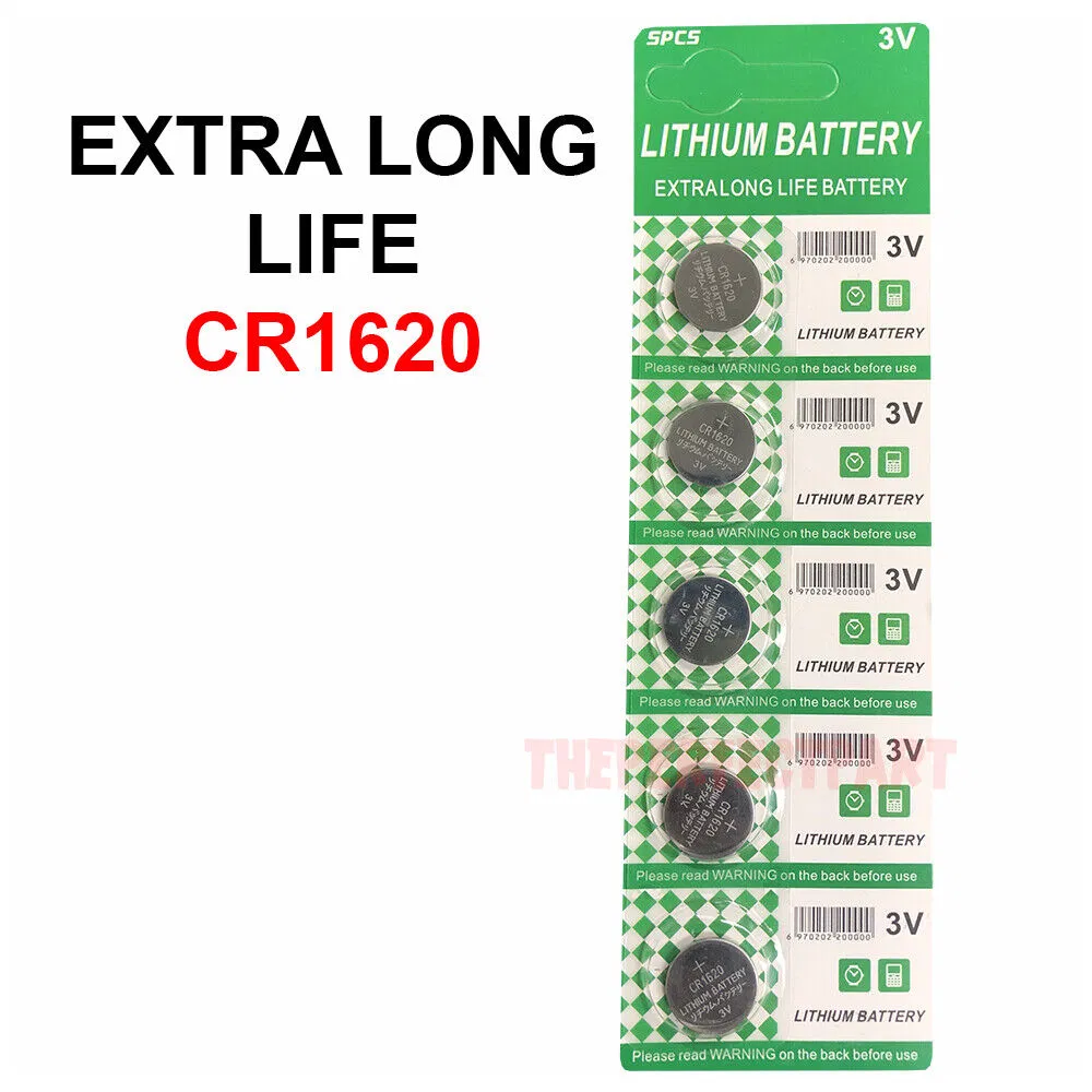 5 PCS CR1620 Lithium Battery 3V Button Cell Watches Pagers Calculators LONG LIFE photo 6