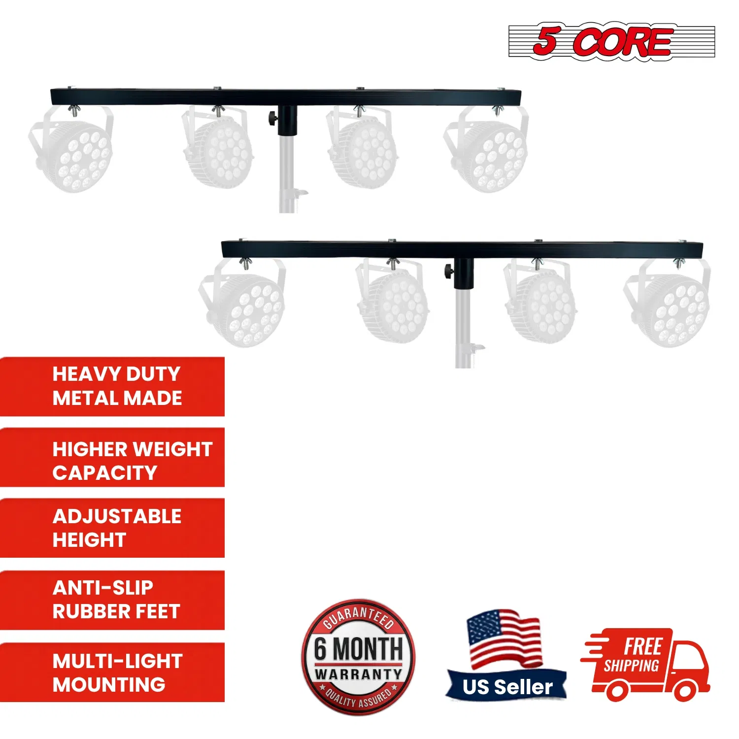 5 Core DJ Light Stand and T Bar Adjustable Heavy Duty Stage Lights Stands photo 6