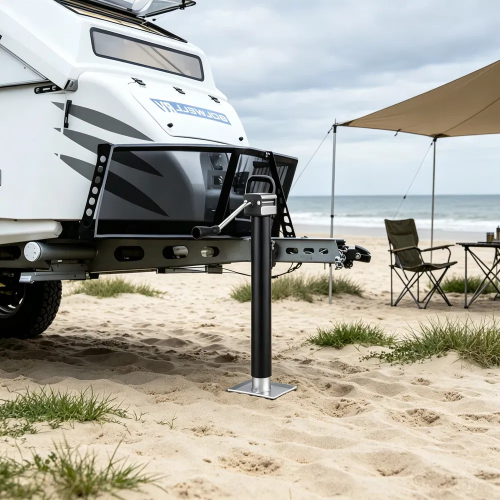 Weld-on Pipe-Mount Swivel Trailer Jack, 15" Vertical Travel for RV & Utility Trailers photo 7