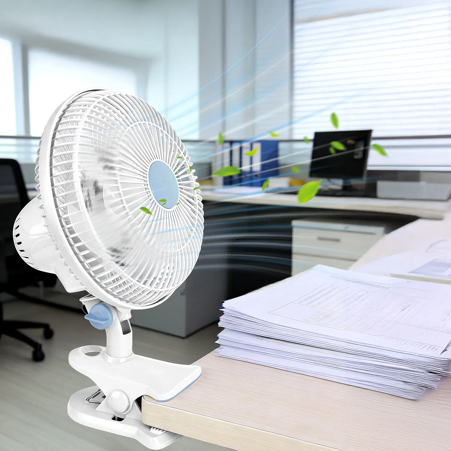 8.66In Oscillating Clip On Fan 2 Speeds Quiet Clamp Fan with 90° Oscillating & Tilting Angle Desktop Wall Mount for Home Office Dorms Strollers photo 4