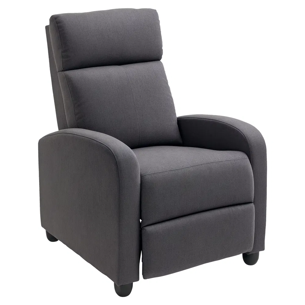 Fabric Recliner Chair Manual Home Theater Seating Single Reclining Sofa Chair with Padded Seat for Living Room, Dark Grey photo 2