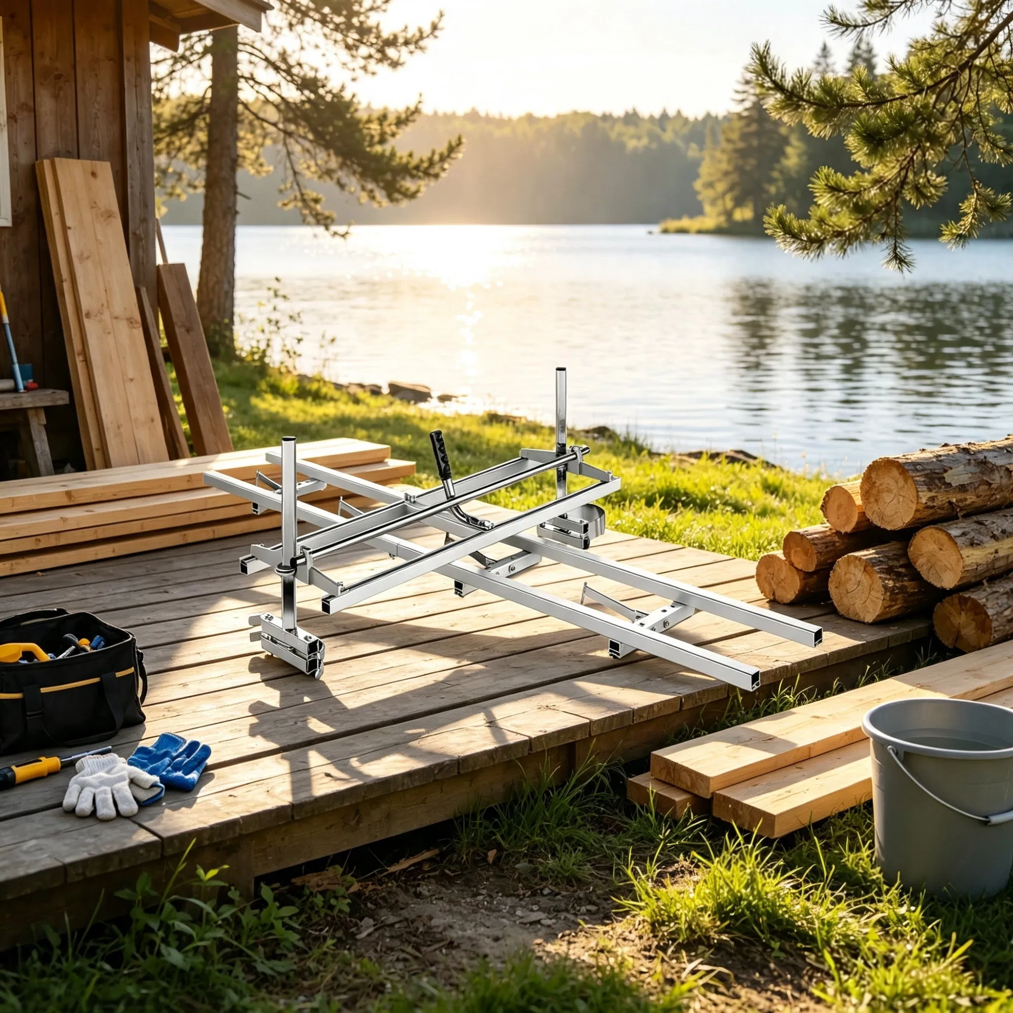 Chainsaw Mill & Rail Guide System, Portable Sawmill with 14"-36" Guide Bar, 9ft Aluminum Milling Rail, Planking Mill for Woodworkers & Carpenters photo 1